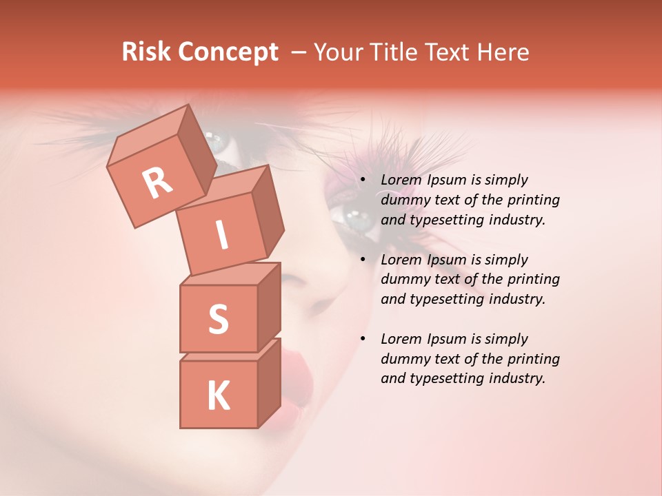 A Woman's Face With Pink And Purple Makeup PowerPoint Template