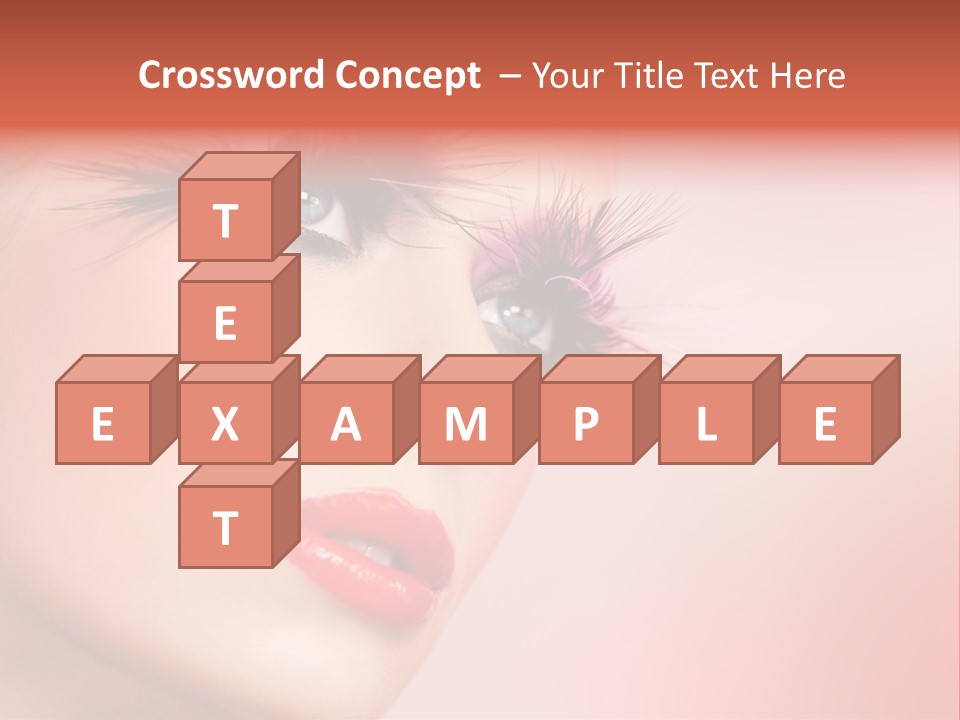 A Woman's Face With Pink And Purple Makeup PowerPoint Template