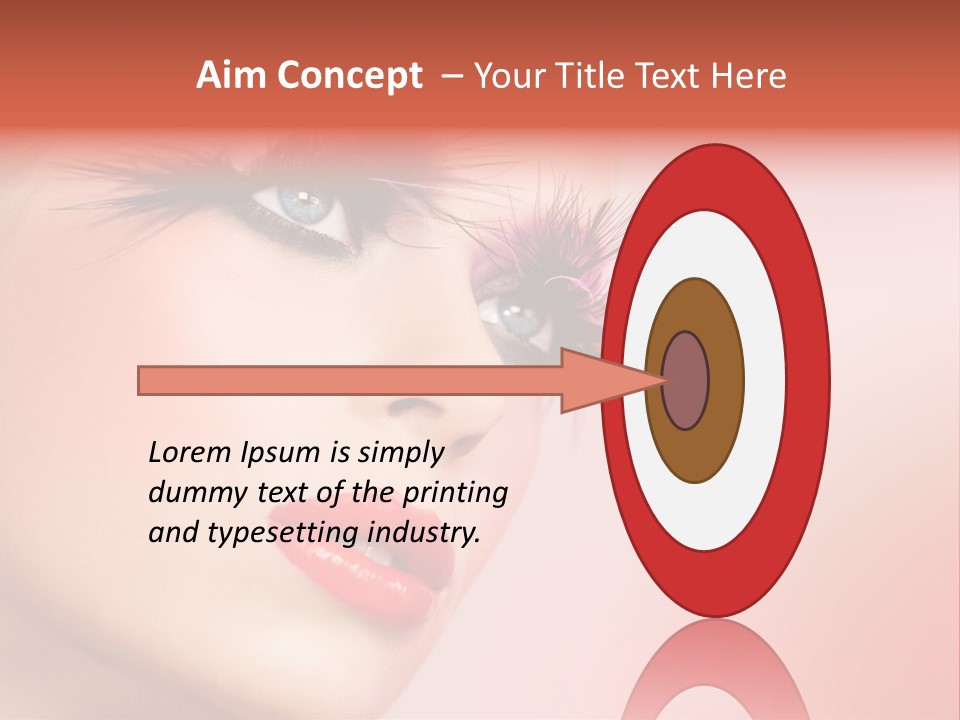 A Woman's Face With Pink And Purple Makeup PowerPoint Template