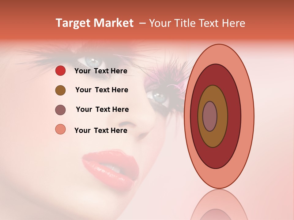 A Woman's Face With Pink And Purple Makeup PowerPoint Template