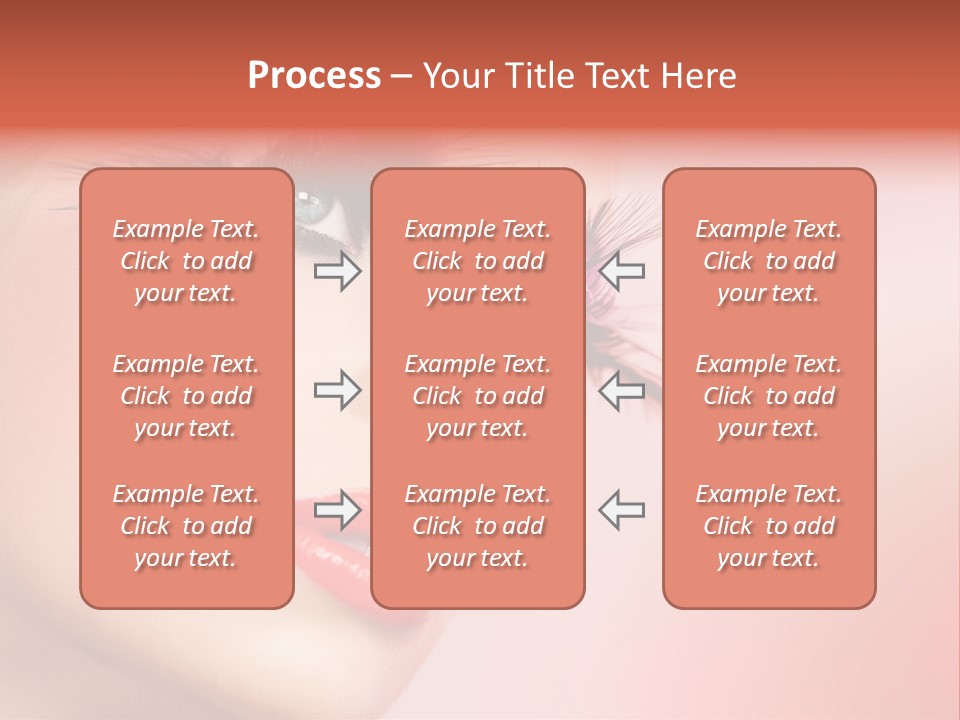 A Woman's Face With Pink And Purple Makeup PowerPoint Template