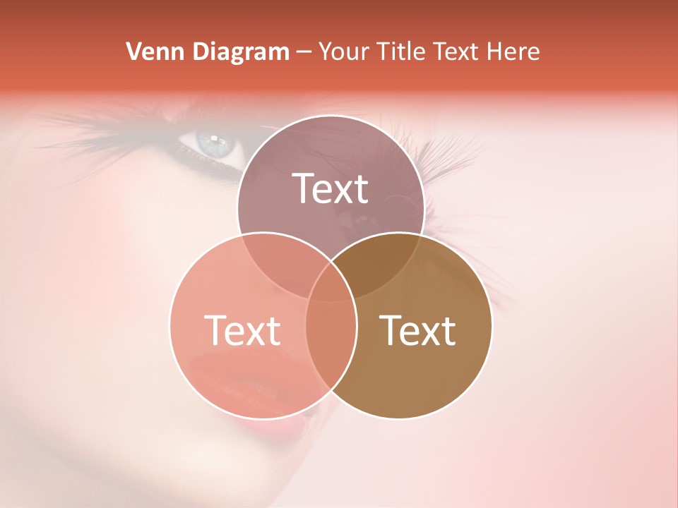 A Woman's Face With Pink And Purple Makeup PowerPoint Template