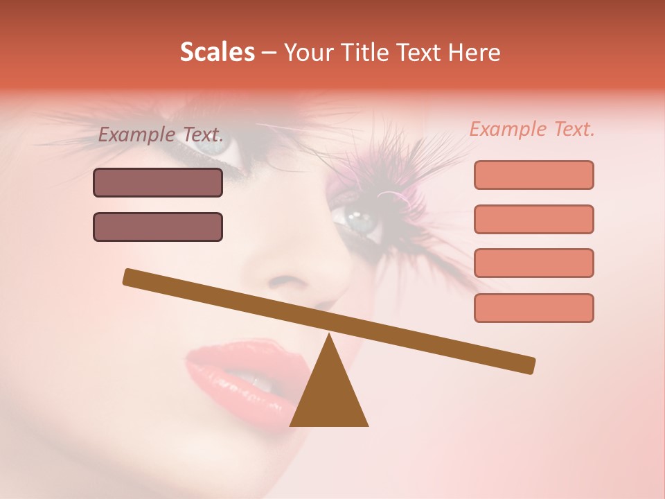 A Woman's Face With Pink And Purple Makeup PowerPoint Template