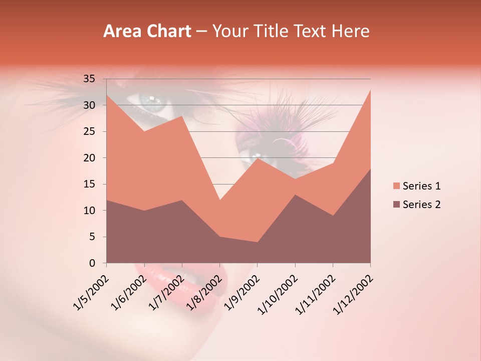 A Woman's Face With Pink And Purple Makeup PowerPoint Template