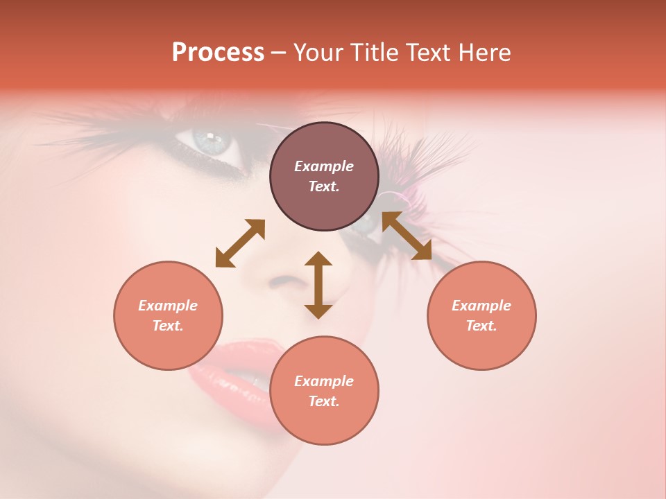 A Woman's Face With Pink And Purple Makeup PowerPoint Template