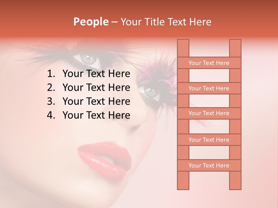 A Woman's Face With Pink And Purple Makeup PowerPoint Template