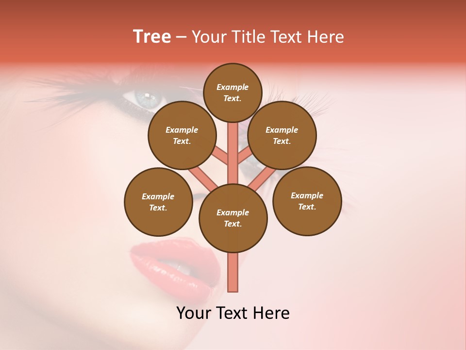 A Woman's Face With Pink And Purple Makeup PowerPoint Template