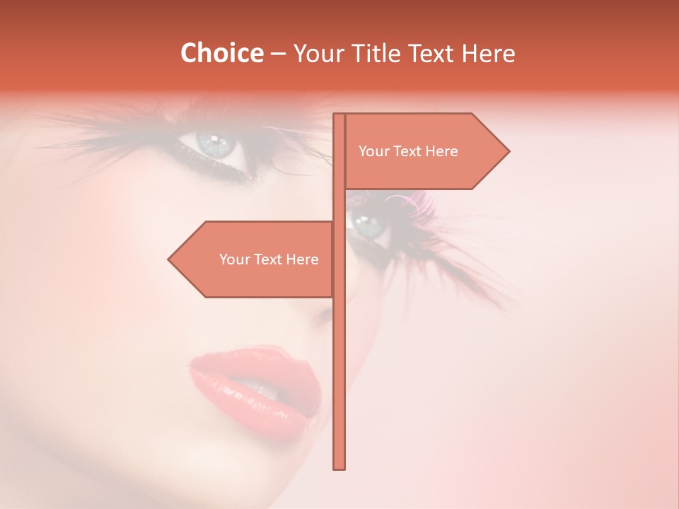 A Woman's Face With Pink And Purple Makeup PowerPoint Template