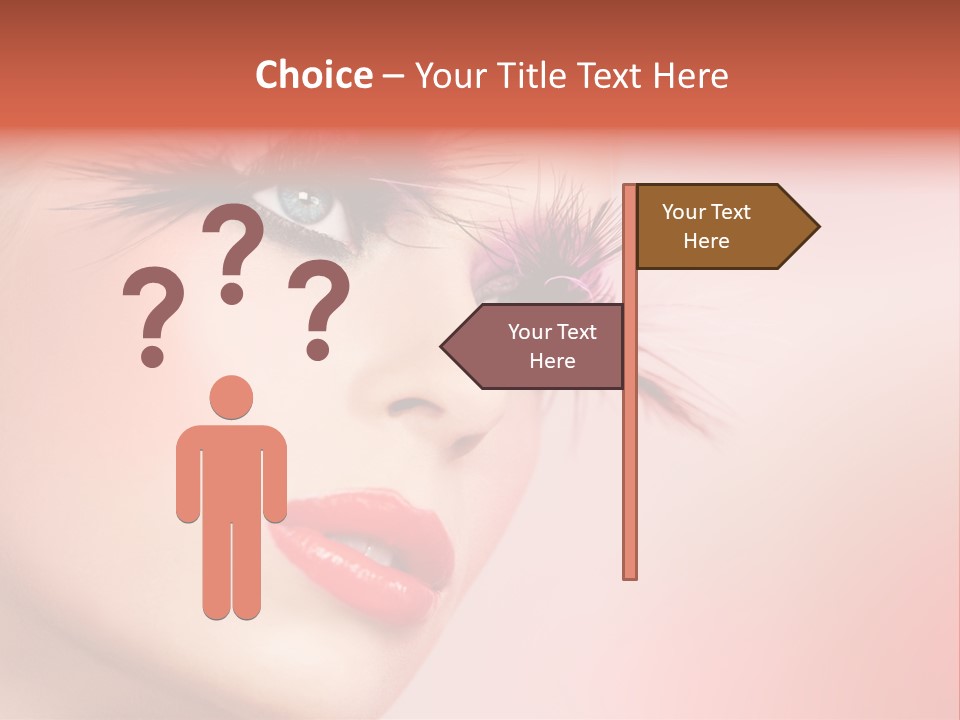 A Woman's Face With Pink And Purple Makeup PowerPoint Template