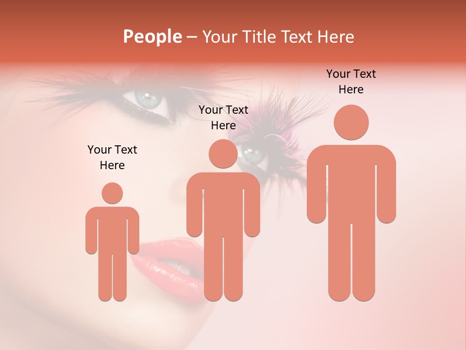 A Woman's Face With Pink And Purple Makeup PowerPoint Template