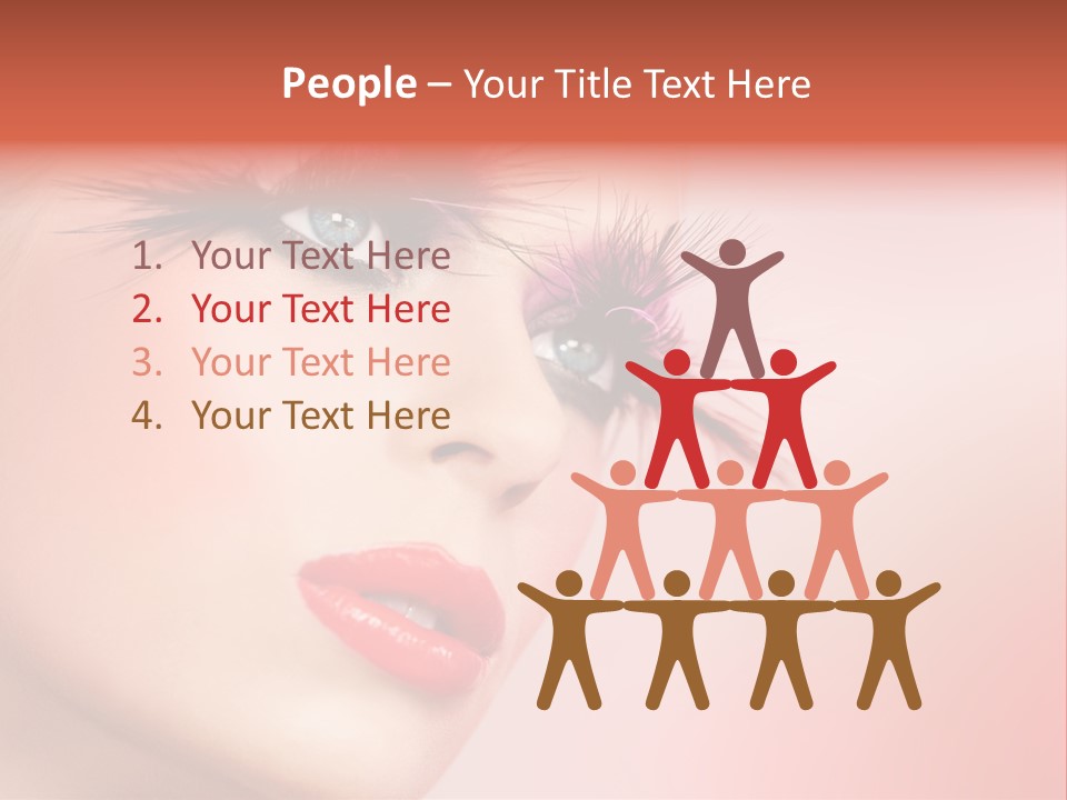 A Woman's Face With Pink And Purple Makeup PowerPoint Template