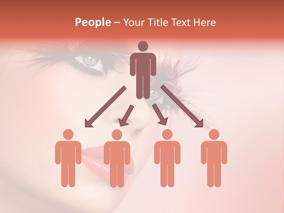 A Woman's Face With Pink And Purple Makeup PowerPoint Template