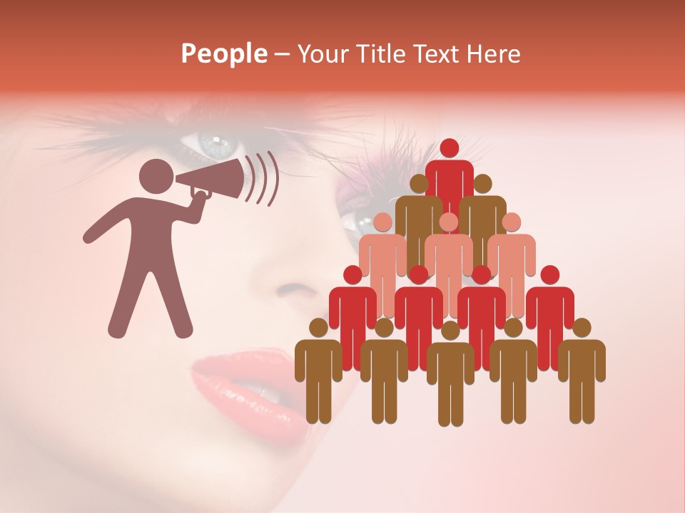 A Woman's Face With Pink And Purple Makeup PowerPoint Template