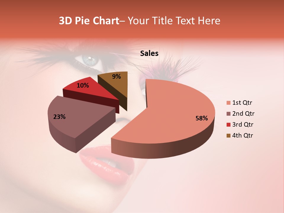 A Woman's Face With Pink And Purple Makeup PowerPoint Template