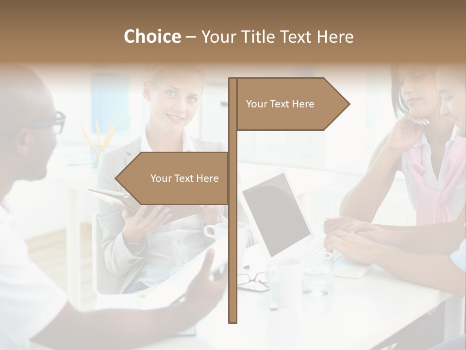 Internship Secretary Discussing PowerPoint Template