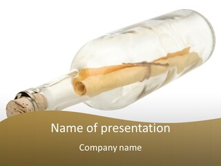 A Message In A Bottle With A Cork In It PowerPoint Template