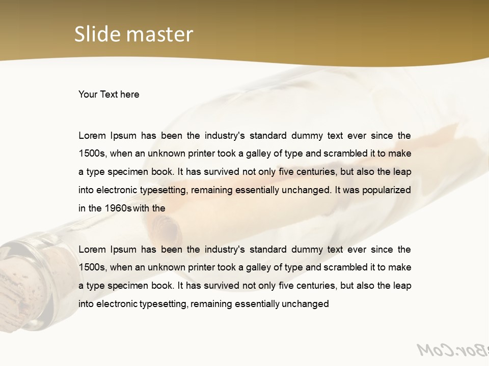 A Message In A Bottle With A Cork In It PowerPoint Template