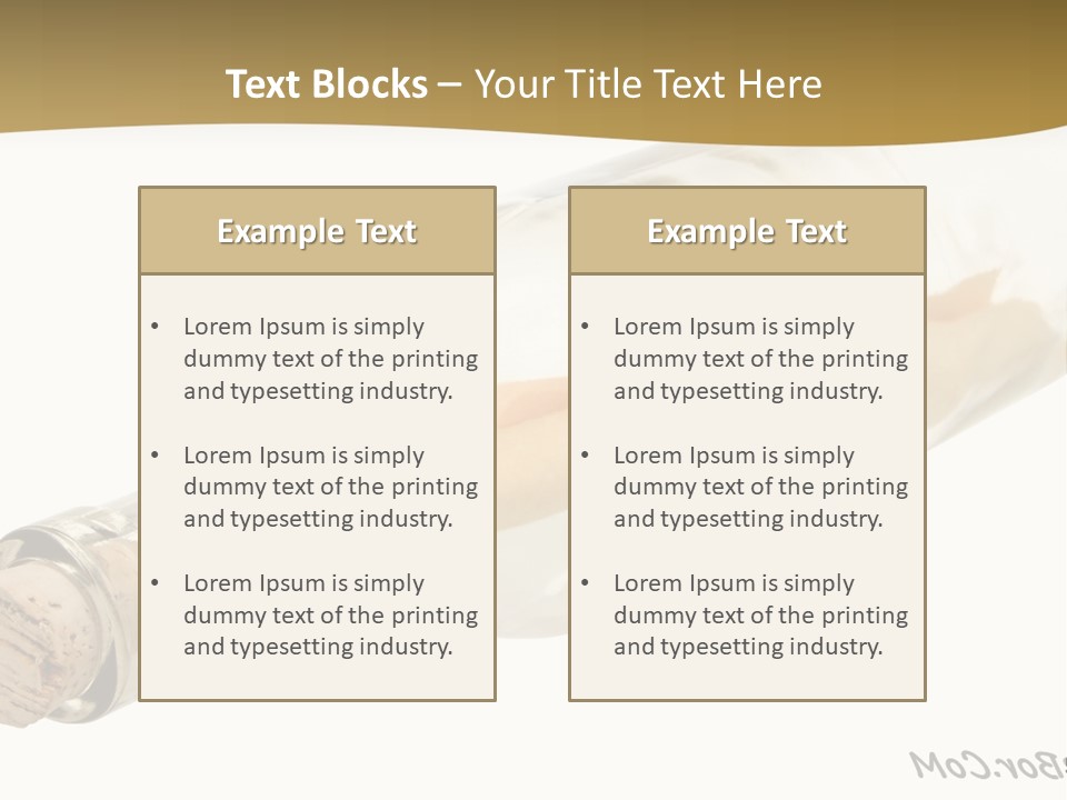 A Message In A Bottle With A Cork In It PowerPoint Template