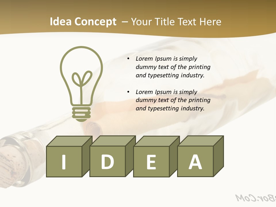 A Message In A Bottle With A Cork In It PowerPoint Template