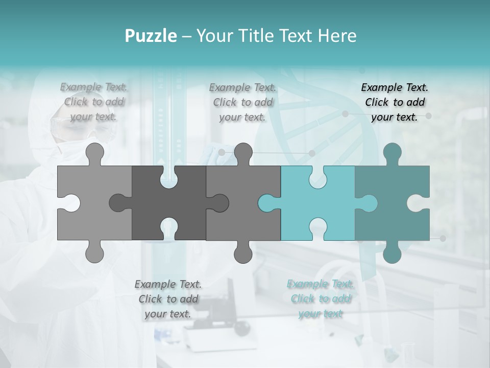 A Woman In A White Lab Coat And White Gloves Is Holding A Glass Tube With PowerPoint Template