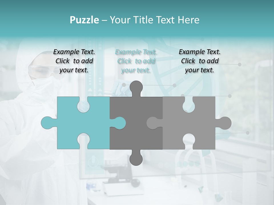 A Woman In A White Lab Coat And White Gloves Is Holding A Glass Tube With PowerPoint Template