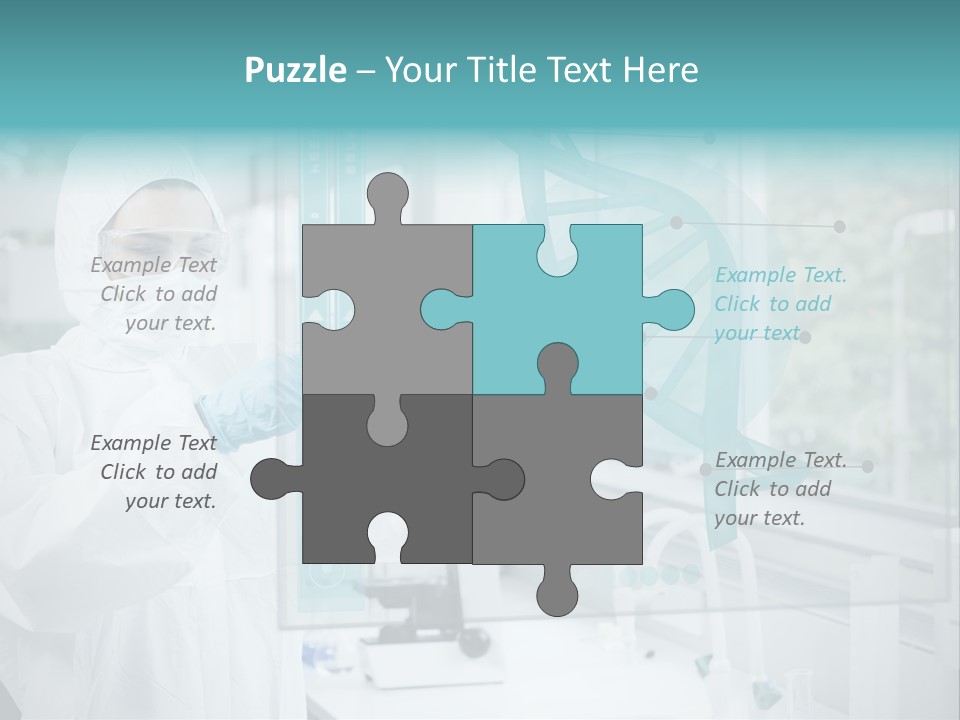 A Woman In A White Lab Coat And White Gloves Is Holding A Glass Tube With PowerPoint Template