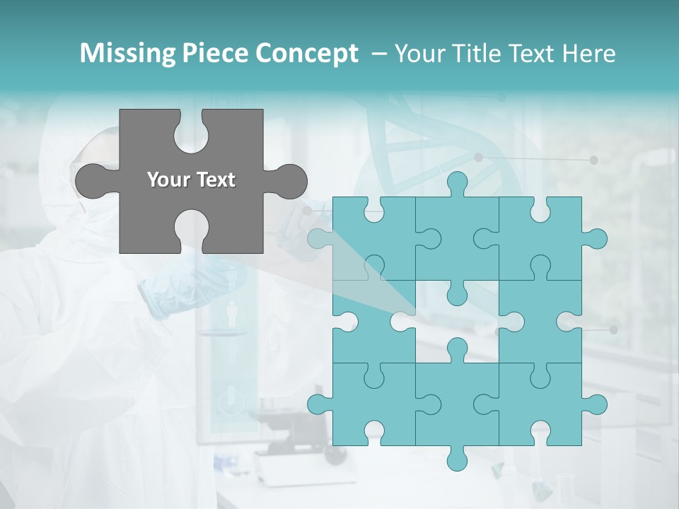 A Woman In A White Lab Coat And White Gloves Is Holding A Glass Tube With PowerPoint Template