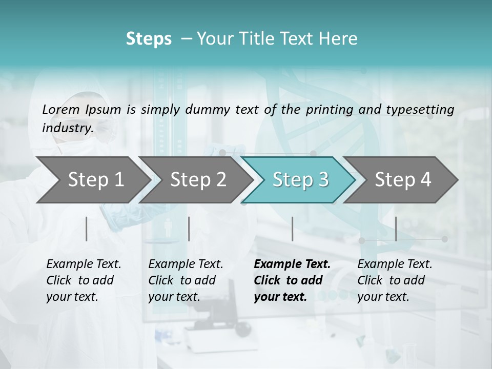 A Woman In A White Lab Coat And White Gloves Is Holding A Glass Tube With PowerPoint Template