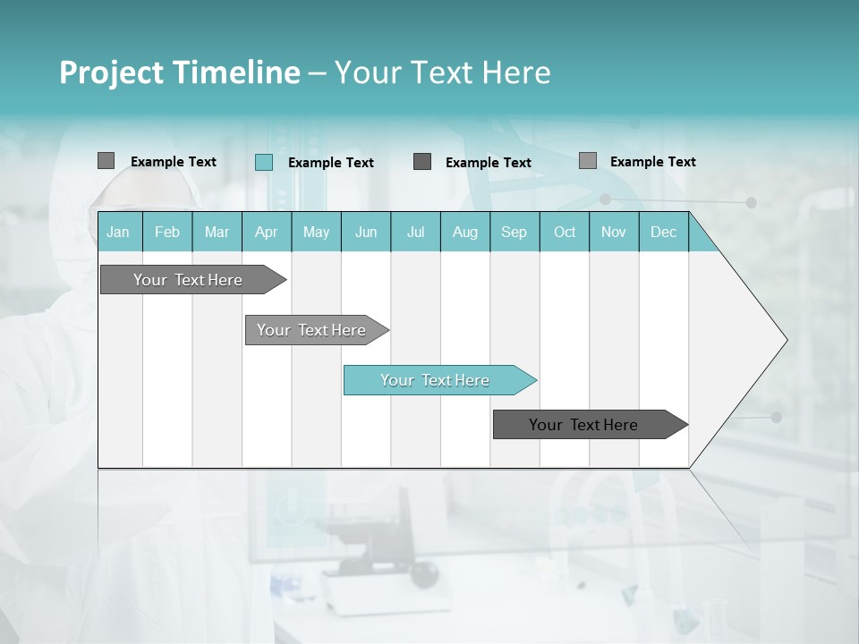 A Woman In A White Lab Coat And White Gloves Is Holding A Glass Tube With PowerPoint Template