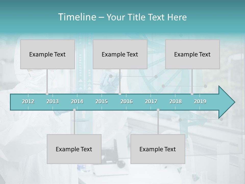 A Woman In A White Lab Coat And White Gloves Is Holding A Glass Tube With PowerPoint Template