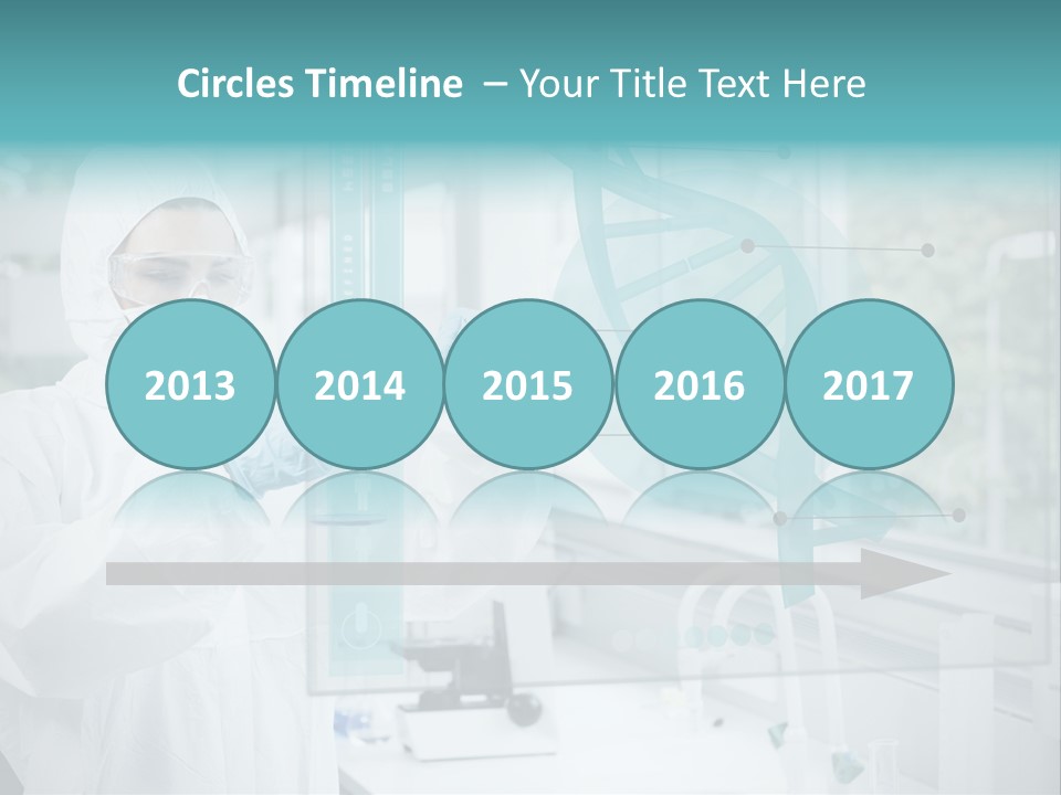 A Woman In A White Lab Coat And White Gloves Is Holding A Glass Tube With PowerPoint Template