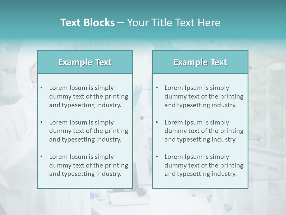 A Woman In A White Lab Coat And White Gloves Is Holding A Glass Tube With PowerPoint Template