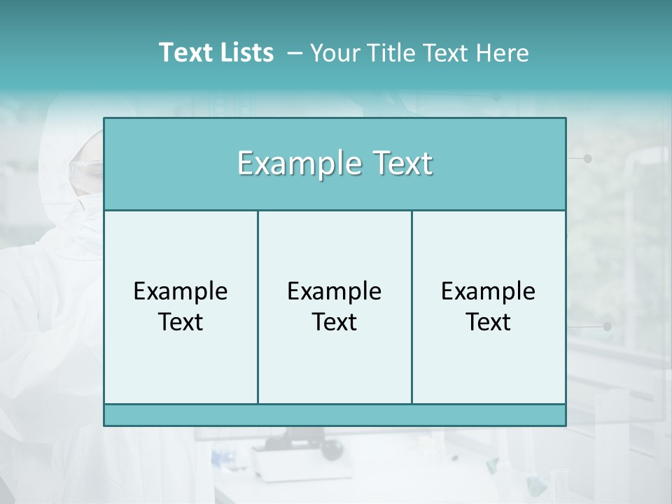 A Woman In A White Lab Coat And White Gloves Is Holding A Glass Tube With PowerPoint Template