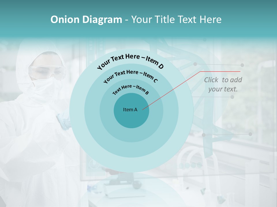 A Woman In A White Lab Coat And White Gloves Is Holding A Glass Tube With PowerPoint Template