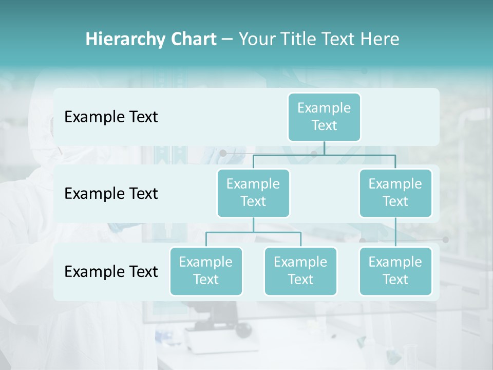 A Woman In A White Lab Coat And White Gloves Is Holding A Glass Tube With PowerPoint Template