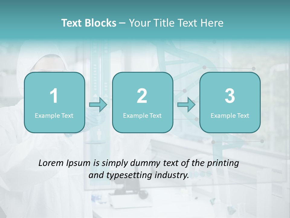 A Woman In A White Lab Coat And White Gloves Is Holding A Glass Tube With PowerPoint Template