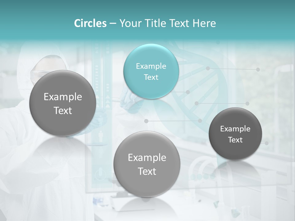 A Woman In A White Lab Coat And White Gloves Is Holding A Glass Tube With PowerPoint Template