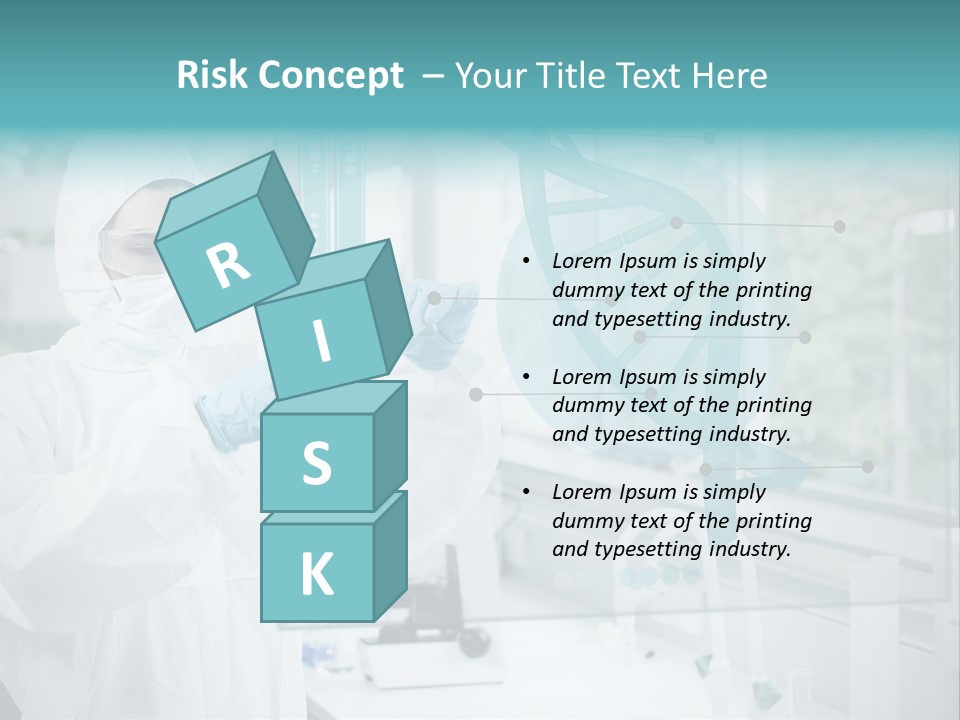 A Woman In A White Lab Coat And White Gloves Is Holding A Glass Tube With PowerPoint Template