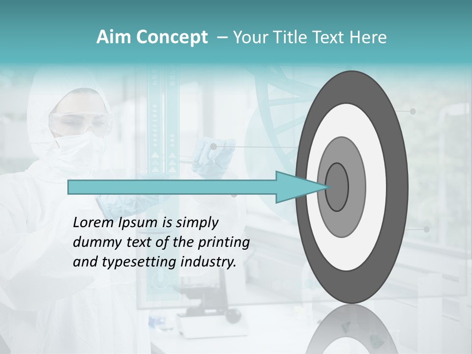 A Woman In A White Lab Coat And White Gloves Is Holding A Glass Tube With PowerPoint Template