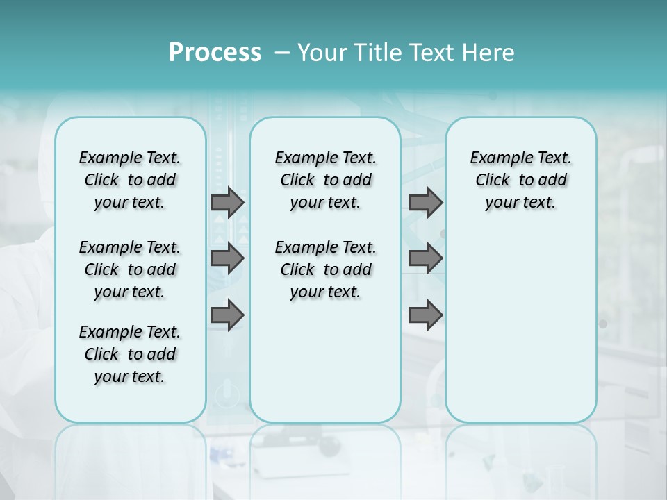 A Woman In A White Lab Coat And White Gloves Is Holding A Glass Tube With PowerPoint Template