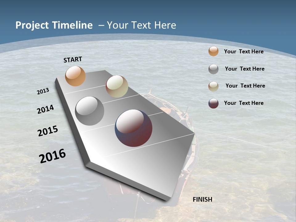 Fish Sunrise Wood PowerPoint Template