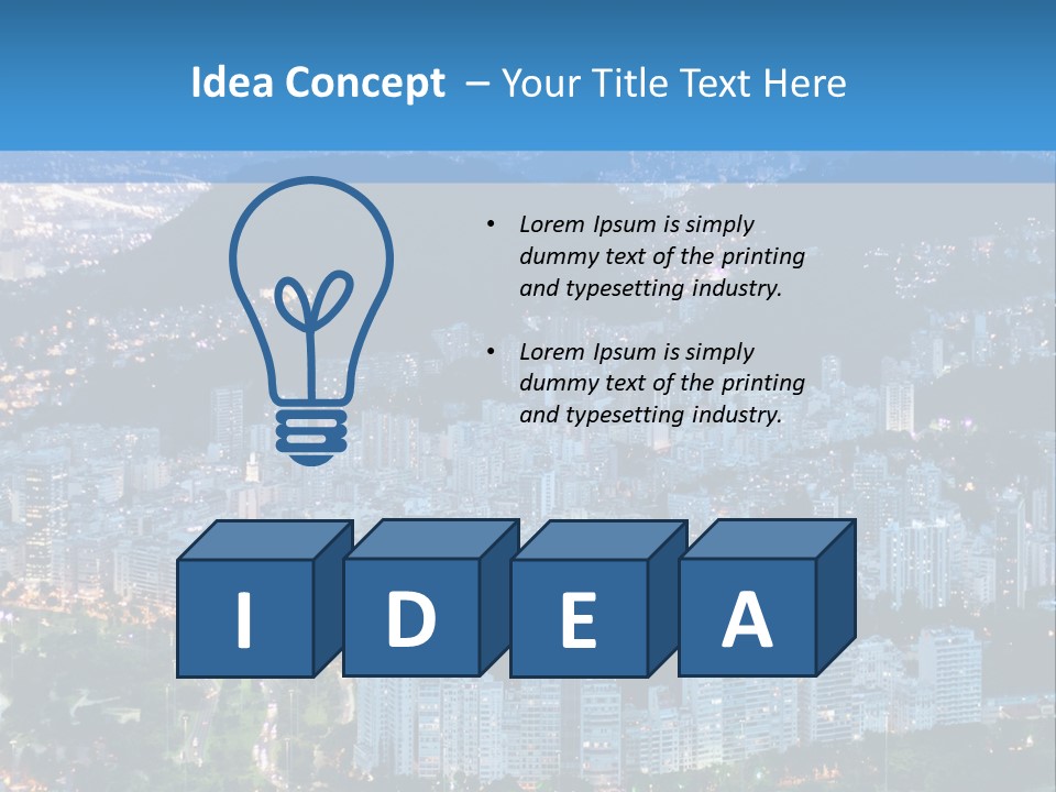 Mountain Sunset Downtown PowerPoint Template