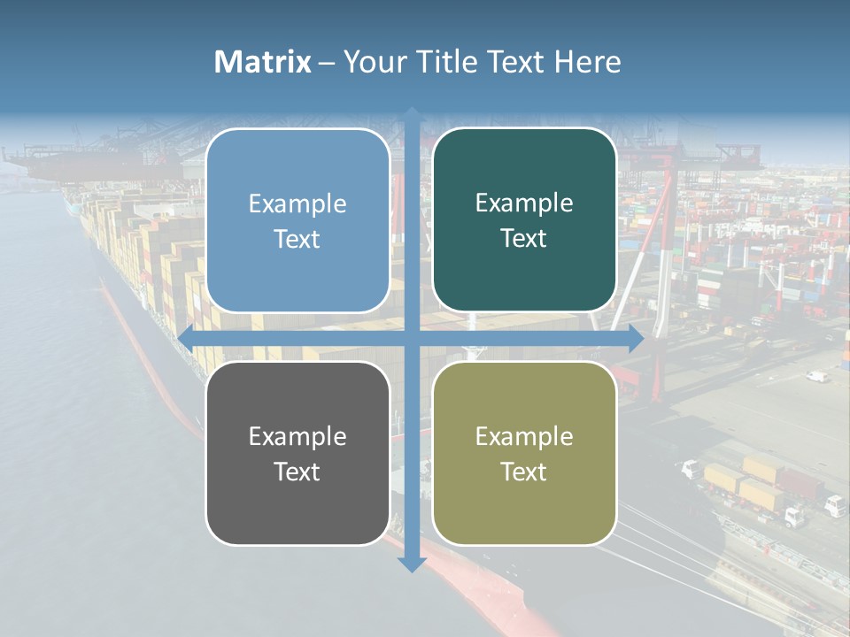 Unloading Tugboats Cargo Containers PowerPoint Template