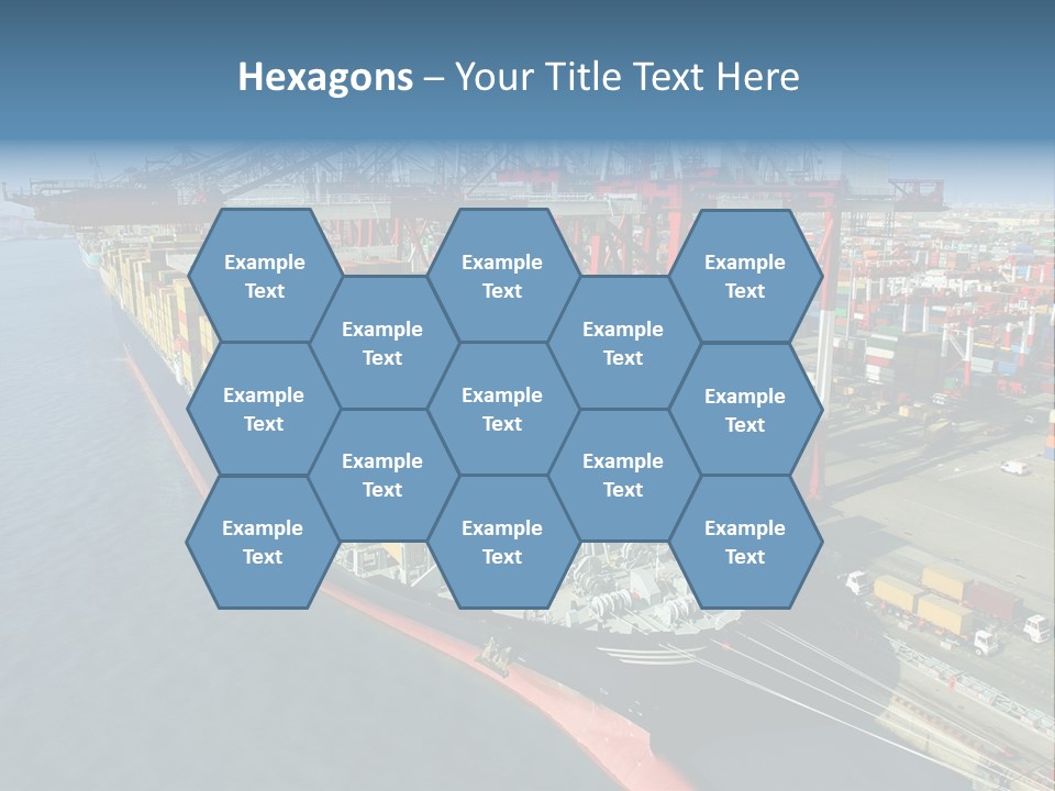 Unloading Tugboats Cargo Containers PowerPoint Template