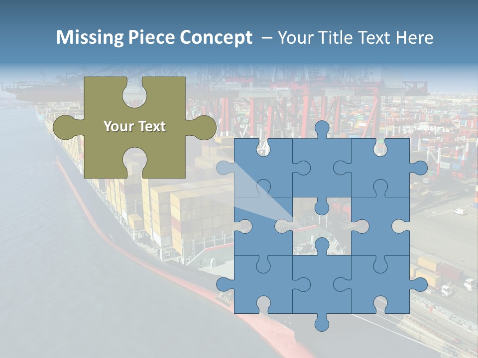 Unloading Tugboats Cargo Containers PowerPoint Template