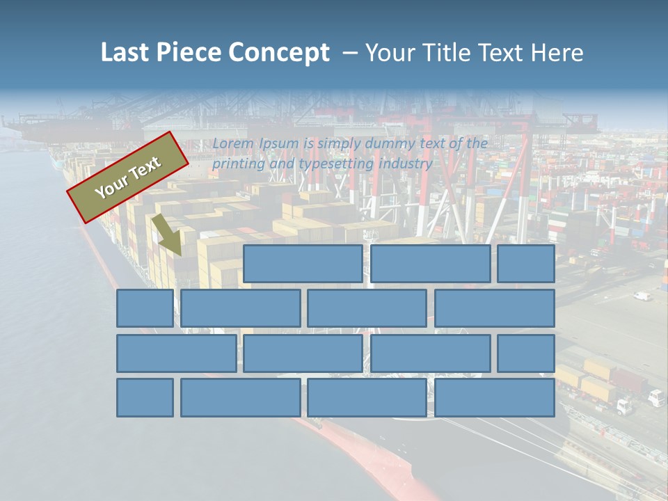 Unloading Tugboats Cargo Containers PowerPoint Template