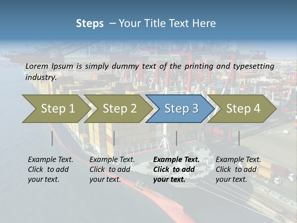 Unloading Tugboats Cargo Containers PowerPoint Template