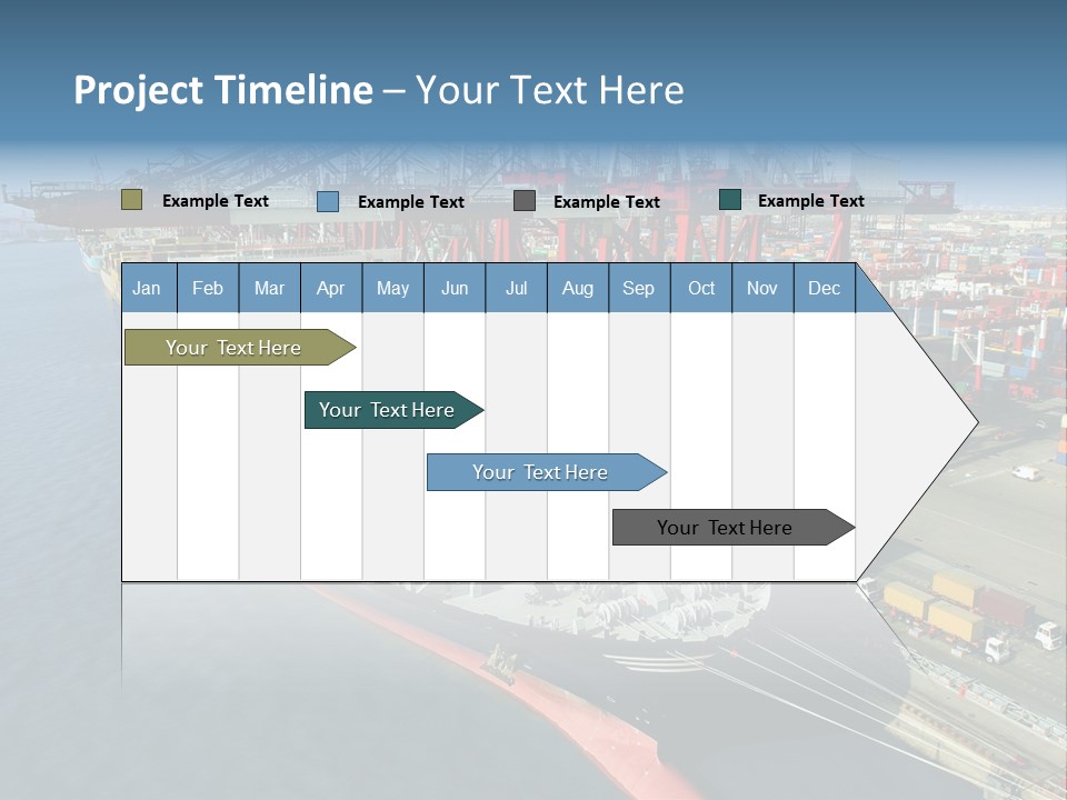 Unloading Tugboats Cargo Containers PowerPoint Template