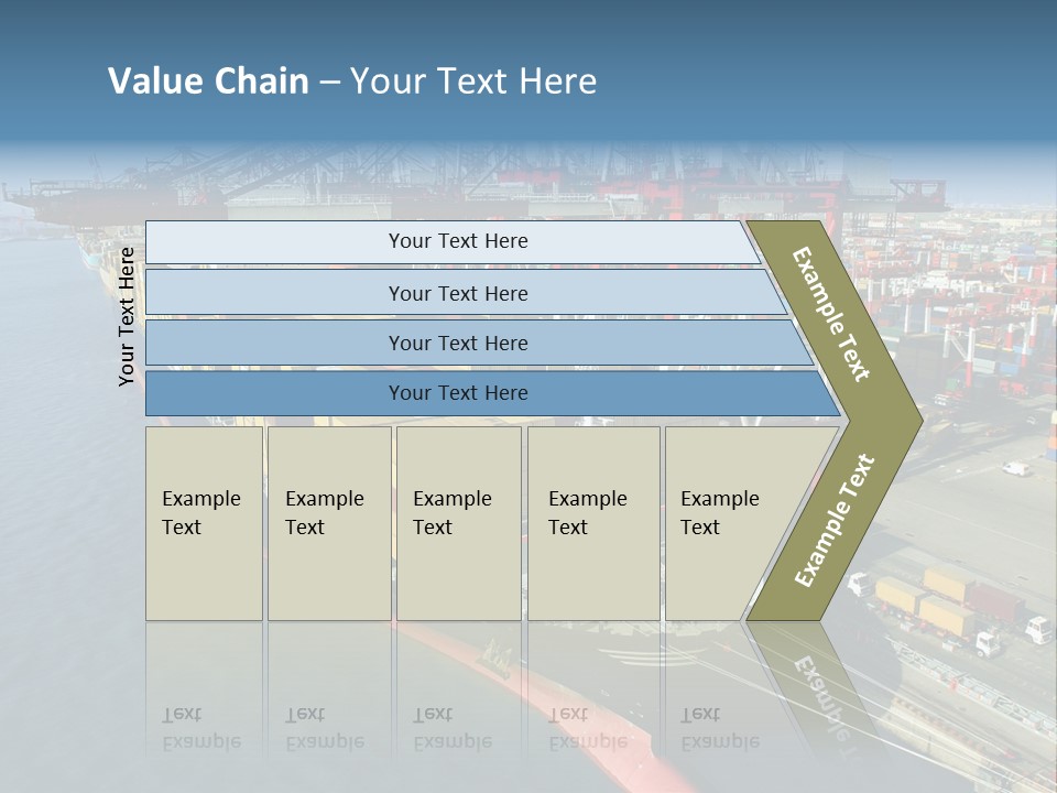 Unloading Tugboats Cargo Containers PowerPoint Template