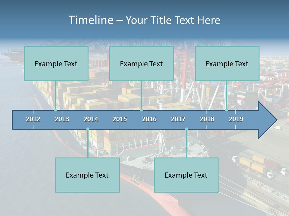 Unloading Tugboats Cargo Containers PowerPoint Template